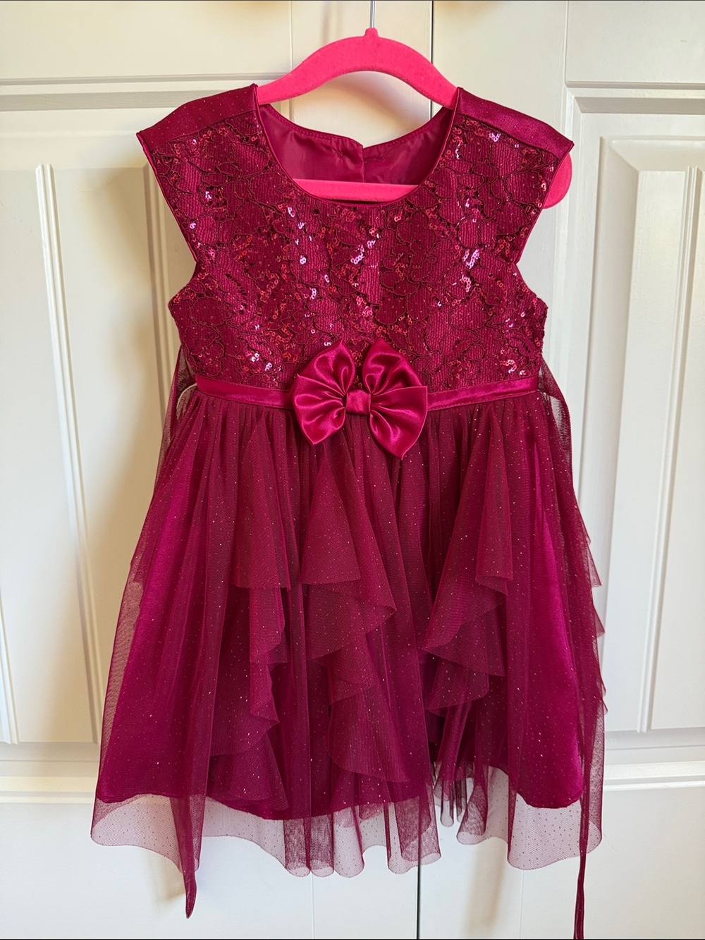 Jona Michelle Girls Formal Dress in Deep Berry Pink